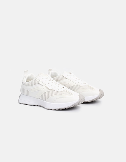 Εικόνα της Γυναικεία sneakers με συνδυασμούς υλικών Λευκό