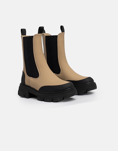 Εικόνα της Chelsea μποτάκια με chunky σόλα και διχρωμία Πούρο