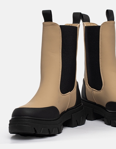 Εικόνα της Chelsea μποτάκια με chunky σόλα και διχρωμία Πούρο