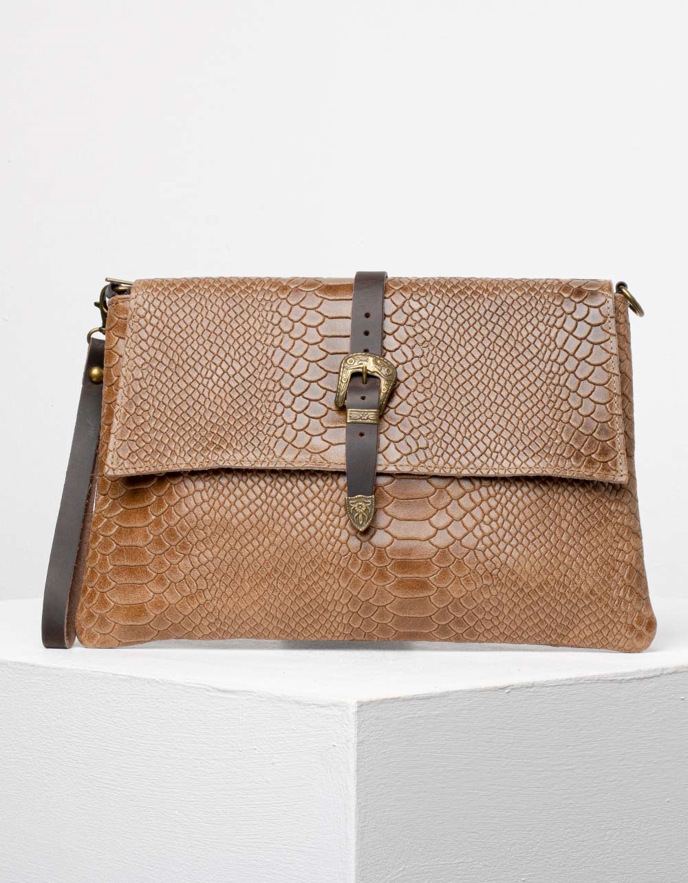 Εικόνα από Γυναικεία τσάντα φάκελος από γνήσιο δέρμα Ταμπά