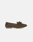 Εικόνα από Loafers suede με μεταλλικούς κρίκους Χακί
