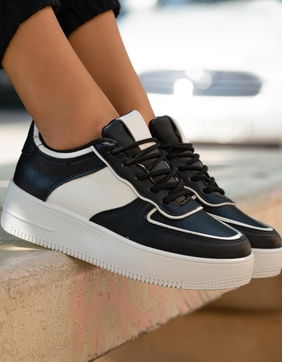 Εικόνα της Γυναικεία sneakers με διπλή σόλα Μαύρο