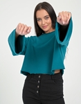 Εικόνα από Γυναικεία μπλούζα φούτερ σε φαρδιά γραμμή Πράσινο