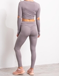 Εικόνα από Σετ κολάν με crop top cut out Γκρι