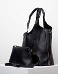 Εικόνα από Γυναικεία τσάντα με διακοσμητικά φερμουάρ Μαύρο
