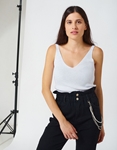Εικόνα από Γυναικεία μπλούζα με ανοιχτή πλάτη Λευκό