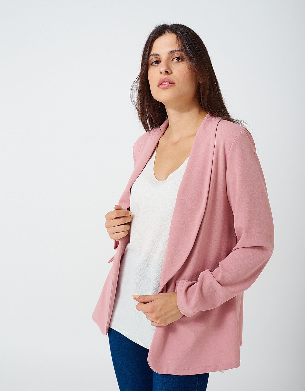 Εικόνα από Γυναικείο blazer με τσέπες Ροζ