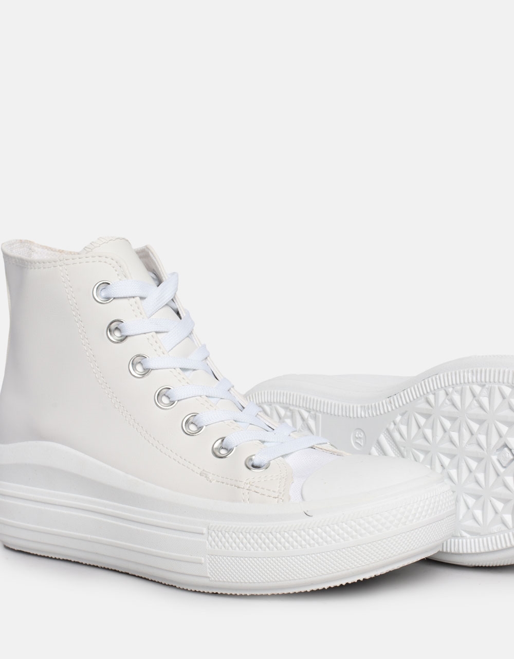 Εικόνα από Γυναικεία sneakers μποτάκια με διπλή σόλα Λευκό