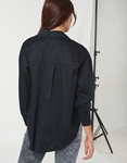 Εικόνα από Γυναικείo πουκάμισο basic με ανοίγματα Μαύρο