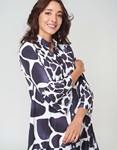 Εικόνα από Φόρεμα maxi με κουμπάκια,βολάν και μακριά μανίκια Λευκό/Μαύρο