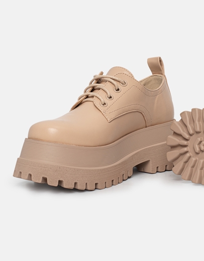 Εικόνα της Γυναικεία loafers με διπλή σόλα Nude