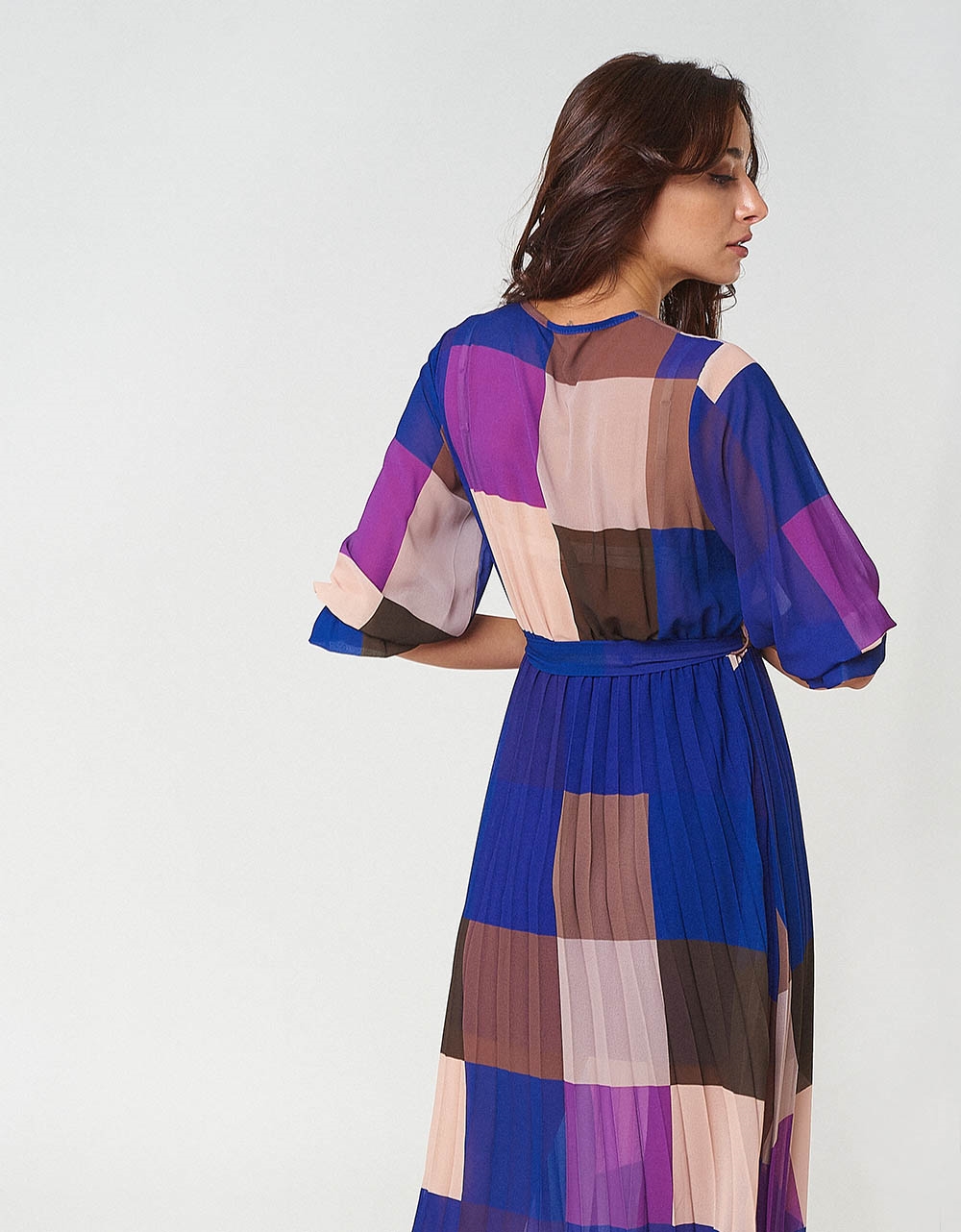 Εικόνα από Γυναικείο φόρεμα μακρύ multicolor Μωβ