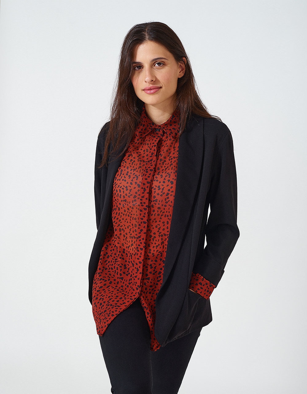 Εικόνα από Γυναικείο σακάκι blazer σε ίσια γραμμή Μαύρο