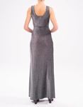 Εικόνα από Maxi λούρεξ φόρεμα με βαθύ ντεκολτέ και σκίσιμο Ασημί