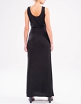 Εικόνα από Maxi λούρεξ φόρεμα με βαθύ ντεκολτέ και σκίσιμο Μαύρο