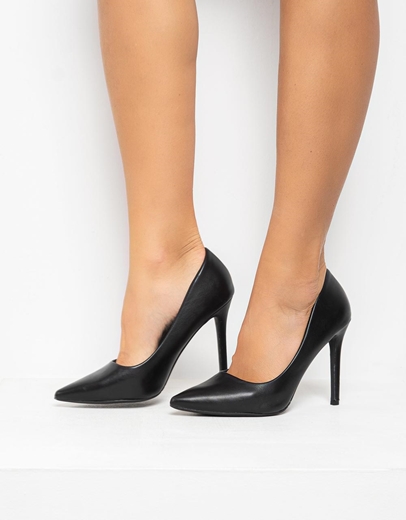 Εικόνα της Γυναικείες γόβες με λεπτό τακούνι Μαύρο