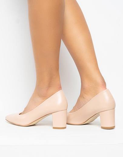 Εικόνα της Γυναικείες γόβες με χαμηλό τακούνι Nude