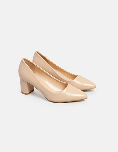 Εικόνα της Γυναικείες γόβες με χαμηλό τακούνι Nude