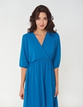 Εικόνα από Γυναικείο φόρεμα μακρύ με μανίκια 3/4 Μπλε