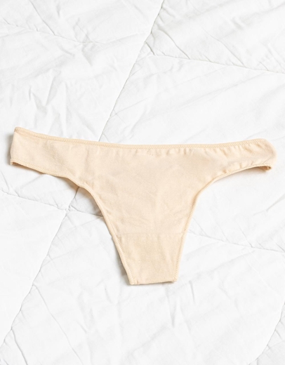 Εικόνα της Γυναικεία βαμβακερά στρινγκ Μπεζ