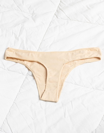 Εικόνα της Γυναικεία βαμβακερά στρινγκ Μπεζ