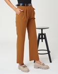 Εικόνα από Γυναικείο παντελόνι υφασμάτινο cropped με πιέτες Ταμπά