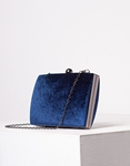 Εικόνα από Γυναικεία τσάντα clutch βελουτέ Μπλε