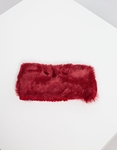 Εικόνα από Γυναικεία πλεκτή κορδέλα headband με γουνάκι Μπορντώ