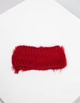 Εικόνα από Γυναικεία πλεκτή κορδέλα headband με γουνάκι Μπορντώ