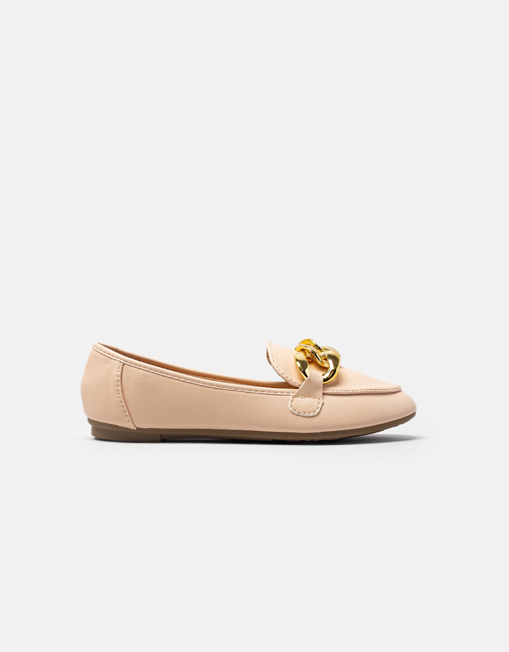 Εικόνα από Flat loafers με χρυσούς διακοσμητικούς κρίκους Nude
