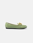 Εικόνα από Flat loafers με χρυσούς διακοσμητικούς κρίκους Πράσινο