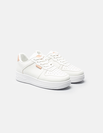 Εικόνα της Γυναικεία sneakers με διπλή σόλα Λευκό/Ροζ