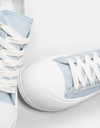 Εικόνα της Γυναικεία υφασμάτινα sneakers με διπλή σόλα Σιέλ