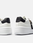 Εικόνα από Γυναικεία sneakers με διακοσμητικό φερμουάρ Λευκό/Μαύρο
