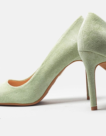 Εικόνα της Suede γόβες σε απλή γραμμή Πράσινο