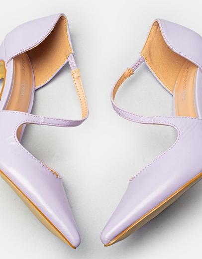 Εικόνα της Γυναικείες μυτερές γόβες με μπαρέτα Λιλά