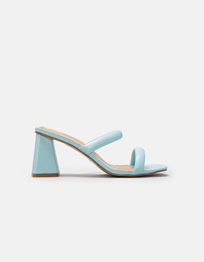 Εικόνα της Γυναικεία mules σε καρέ γραμμή Σιέλ