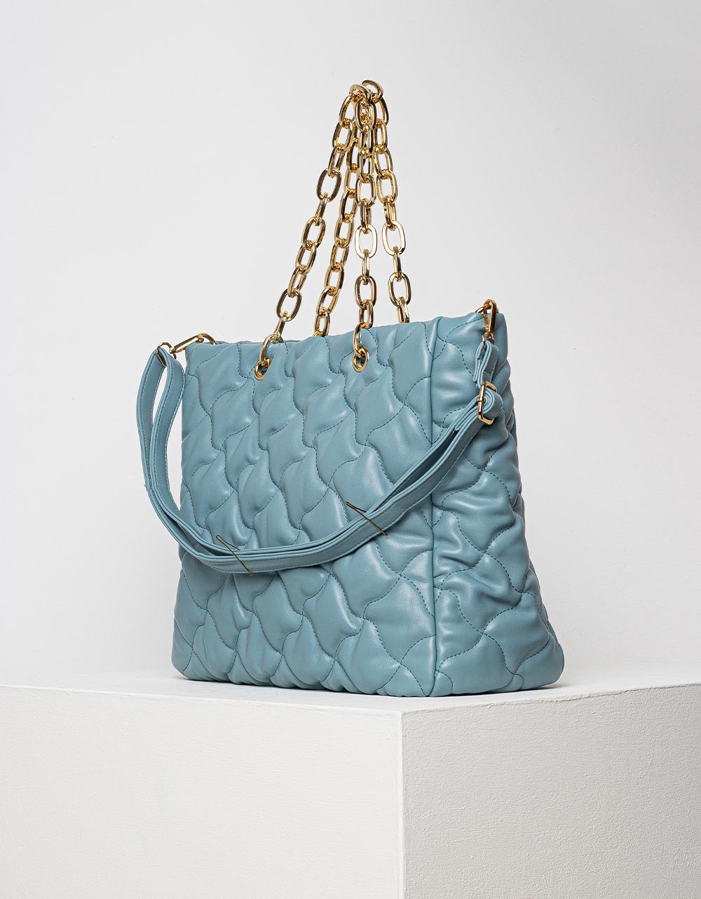 Εικόνα από Γυναικεία τσάντα ώμου με αλυσίδα Μπλε