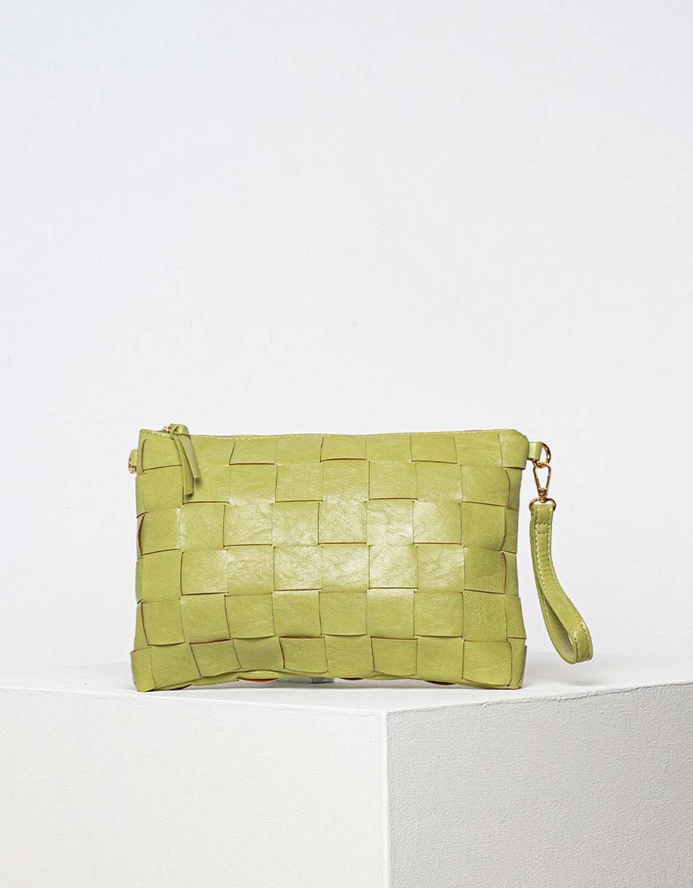 Εικόνα από Γυναικεία τσάντα ώμου με πλέξη Πράσινο