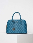 Εικόνα από Γυναικεία τσάντα χειρός με μεταλλική λεπτομέρεια Μπλε