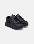 Εικόνα από Γυναικεία sneakers με chunky σόλα και συνδυασμό υλικών Μαύρο