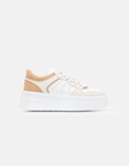 Εικόνα από Γυναικεία sneakers με διπλή σόλα και διάτρητο σχέδιο Λευκό/Μπέζ