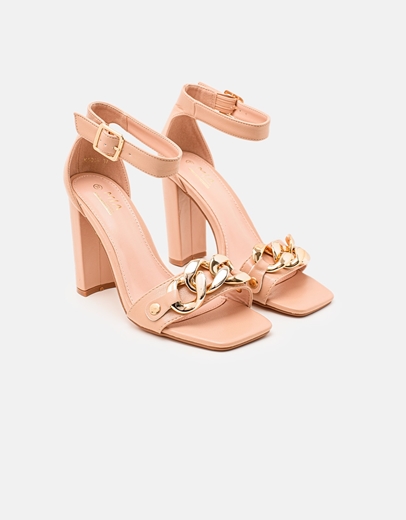 Εικόνα της Γυναικεία πέδιλα με αλυσίδα Μπεζ