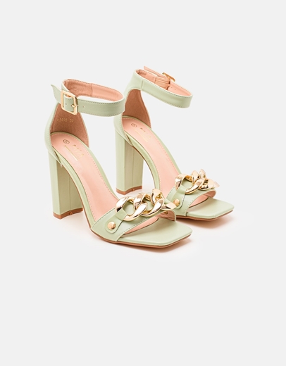 Εικόνα της Γυναικεία πέδιλα με αλυσίδα Πράσινο