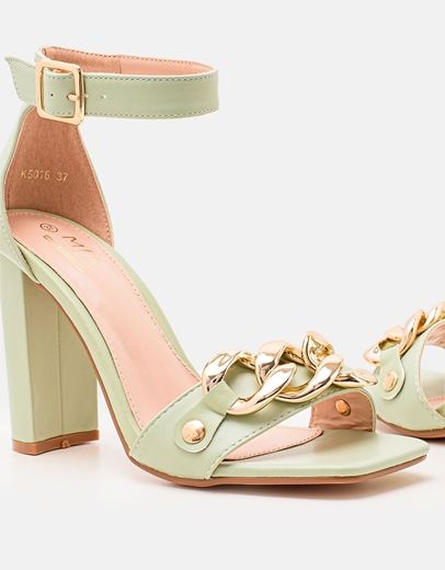 Εικόνα της Γυναικεία πέδιλα με αλυσίδα Πράσινο