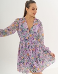Εικόνα από Floral mini φόρεμα μεσάτο Μωβ