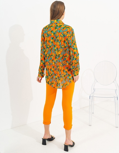 Εικόνα της Floral πουκαμίσα Πορτοκαλί