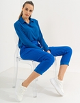 Εικόνα από Ελαστικό παντελόνι με ζώνη Μπλε