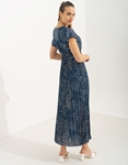Εικόνα από Κρουαζέ maxi φόρεμα πλισέ Μπλε