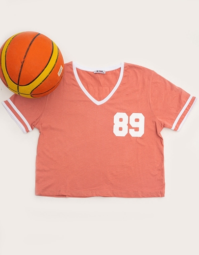 Εικόνα της Βαμβακερό t-shirt με  τύπωμα Σομόν